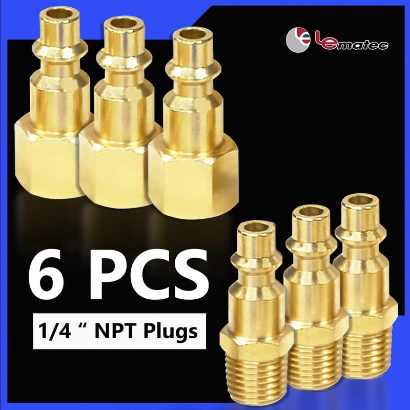 LE LEMATEC 15-PC Air Compressor Hose Fitting Kit - 1/4"