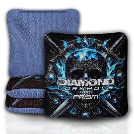 DIAMOND CORNHOLE | Competition Cornhole Bags | Tournament Style | Regulation Size | All-Weather | Set of 4 | Prism Series (Limited 'Diamond Skull' Edition)