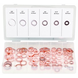 Box of 80 Pcs SAE Professional Electricion Grade Copper Washer Set Assortment for Maximum Electrical Conductivity