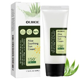 Aloe Vera Sun Cream SPF 50, Sunscreen SPF 50, Aloe Soothing Sun Cream SPF 50, Non-Greasy, Strong UVA UVB Protection, Sun Cream Protection Factor 50, for All Skin Types