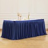 Partisky Navy Blue Polyester Table Skirt for Rectangle Tables 6ft,