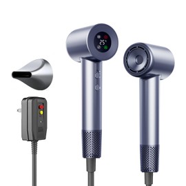 LAILISI Hair Dryer by LIALISI, 360° Nozzle, 3 Heat Settings, 110,000 RPM Motor, White