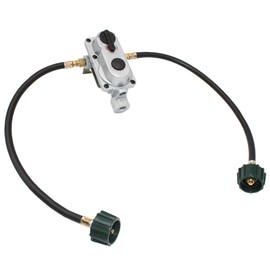 Flame King KT18ACR-2 2-Stage Auto Changeover LP Propane Gas Regulator with Two 18-inch Pigtails for RVs, Vans, Trailers