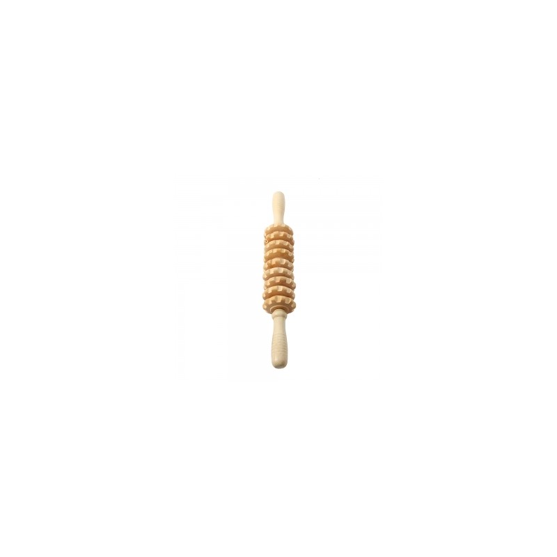 Wooden acupressure roller massage stick
