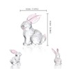Feelfly Glass Rabbits Figurines Crystal Bunny Collectibles Statues Easter Decor