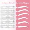 12 Pcs Reusable Eyebrow Stencils for Beginners, Eyebrow Stamp Brow