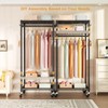 FUTASSI P6 Mini Rolling Clothes Rack Heavy Duty, Clothing Racks