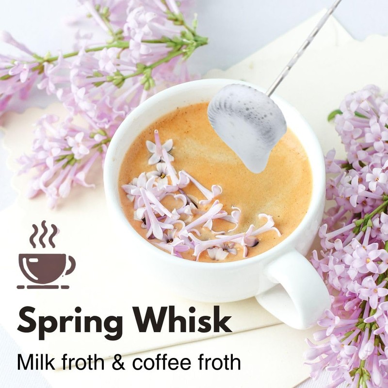 Rechargeable Milk Frother Handheld 3 Speed Coffee Foamer [3 Whisk]
