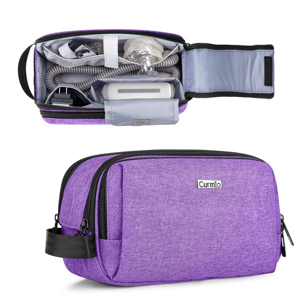 CURMIO CPAP Travel Bag Compatible with ResMed AirMini Machine, Portable CPAP Supplies Carrying Case Storage Bag, Purple (Empty Bag Only, Patent Pending)