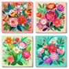 4 Pack Flowers Paint by Numbers Kit for Adults Beginners