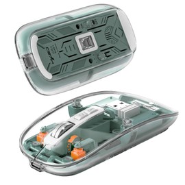 Transparent Mouse, 2.4G USB, Wireless, Bluetooth, Quiet, Type-C Charging, 4DPI, 3-Device Connection, Lightweight, Optical Mouse, for PC Nodes, Computers, Smartphones, Tablets, Compatible with iOS,