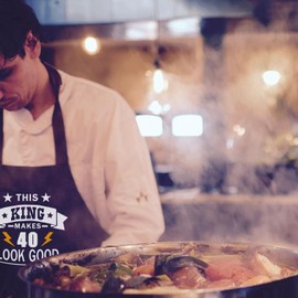 Gvlrbut 40th Birthday Gifts for Men Women, Chef Cooking Aprons for Men with Pockets Funny, 40 Year Old Gifts Decorations for Men Dad Husband Friend