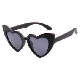 FOURCHEN Kids Polarized Heart Shades Sunglasses Bendable Flexible Sunglasses for Girls Boys (black)