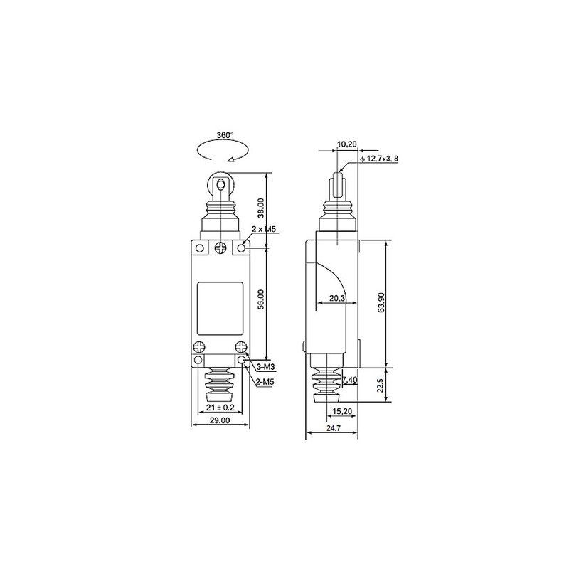 uxcell TZ-8112 Limit Switch Roller Plunger 1NC+1NO for CNC Mill