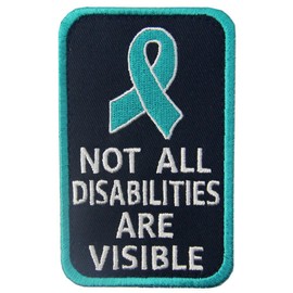Not All Disabilities are Visible Vests/Harnesses Service Dog Emblem Embroidered Fastener Hook & Loop Patch