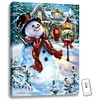 Crafted Creations 24" x 18" White and Red Christmas Snowman