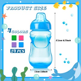 Mifoci 24 Pcs 12 oz No Spill Sippy Cups for Toddlers Ages 1-3 Sport Cup with Lid Reusable Baby Feeding Supplies, Dishwasher, Microwave Safe (Novel Style)