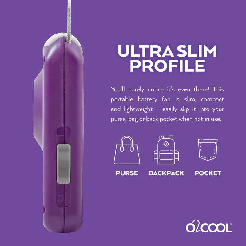 O2COOL Battery Powered Deluxe Necklace Fan For Personal Cooling With