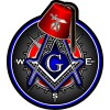 ProSticker.com ProSticker 118 (One) 4" Masonic Shriner Compass Square Fez