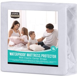 Utopia Bedding Mattress Protector 90 x 200 cm Waterproof (Pack of 2), with Elastic Corner Ties, Oeko-Tex Certified Mattress Topper, Breathable, Mattress Protector