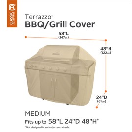 Classic Accessories Terrazzo Water-Resistant 58 Inch BBQ Grill Cover