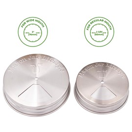 4 Pack Stainless Steel Spice Shaker Lid for Mason Jars (Wide Mouth)