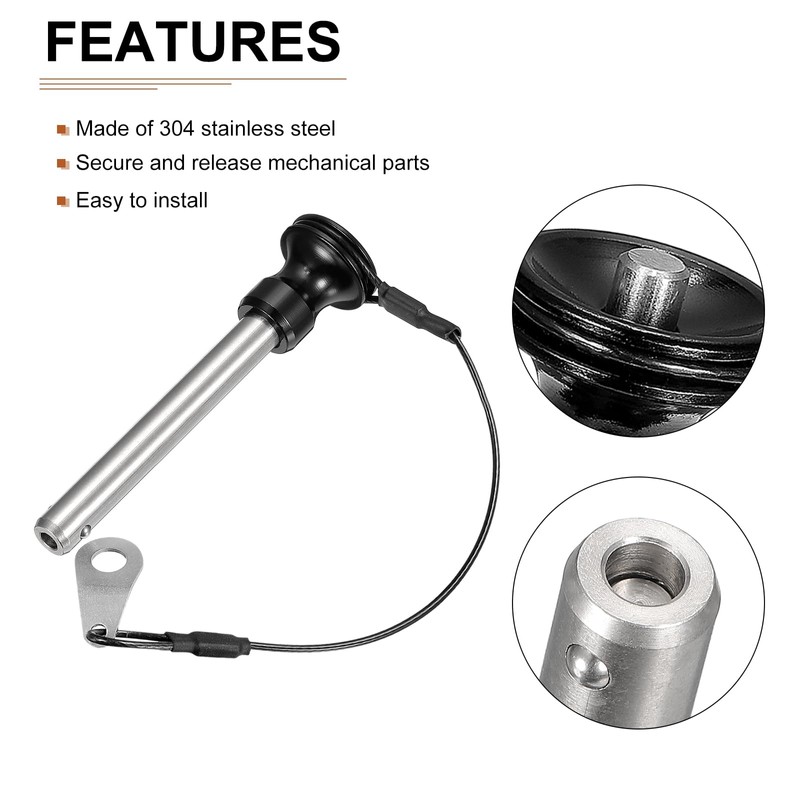 DTGN 8mm x 51mm (DxL) Quick Release Pin Components for
