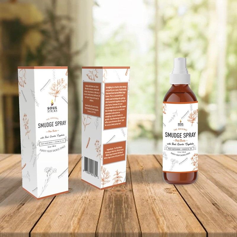 SOUL STICKS Palo Santo Smudge Spray – 3.5oz Smokeless Energy