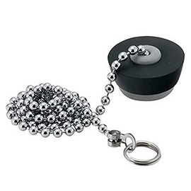 Kakudai Bath Rubber Stopper with Chain Upper Edge 28mm Lower Edge 22mm Height 26mm 491-160