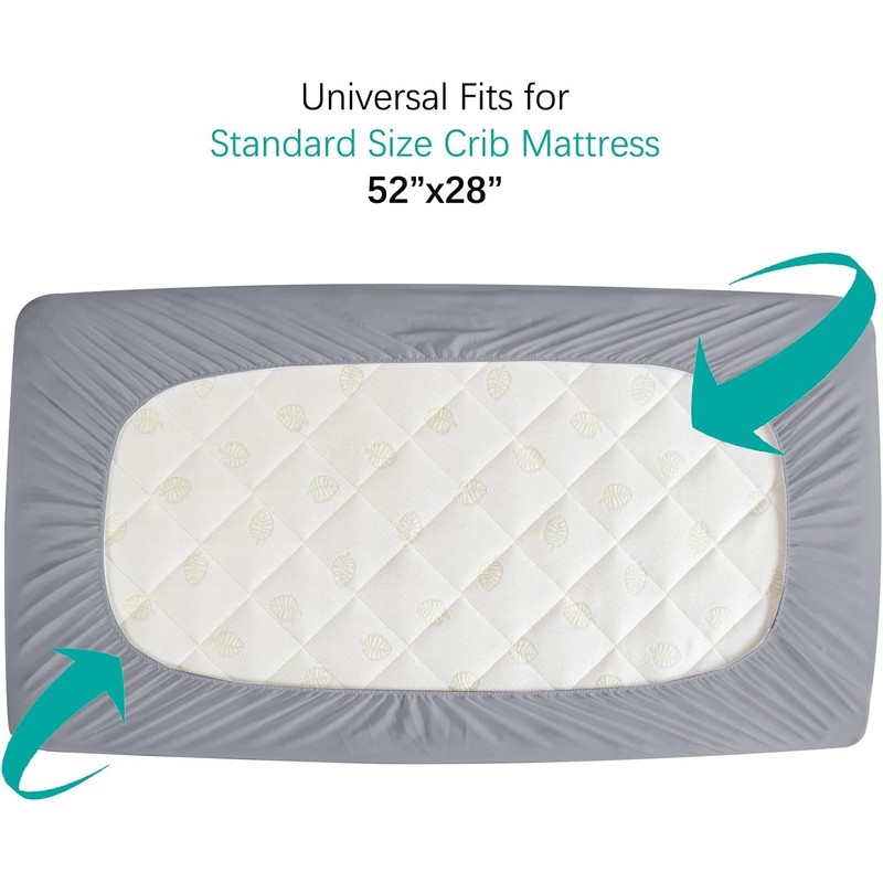Crib Mattress Protector Sheets Fitted Waterproof Crib Mattress Pad Cover,