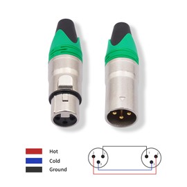 HUALEU 12-Piece 3 Pin XLR Solder Type Connector - 6 Male and 6 Female Plug Connector,Microphone Audio Socket, Zinc Alloy Shell,Copper Needle Gold Plated Connector High Conductivity