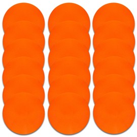 Vhxorrz Poly Spot Markers 9 inch 18 Pcs Non-Slip Rubber Agility Markers Flat Field Cones Floor Dots for Football, Soccer, Basketball Training Markers, School Activities, Exercise Drills, Red-Orange