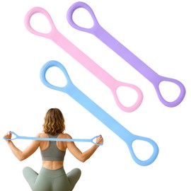 BOXOB 3pcs Figure 8 Fitness Resistance Band, Elastic Rope Stretch Fitness Band Training Exercise Bands for Women Yoga Pilates Physical