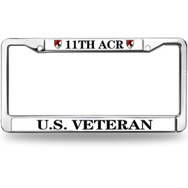 11th ACR US Veteran License Plate Frame Metal Armored Cavalry Army Fade-Resistant License Plate Frame US Veteran Gift