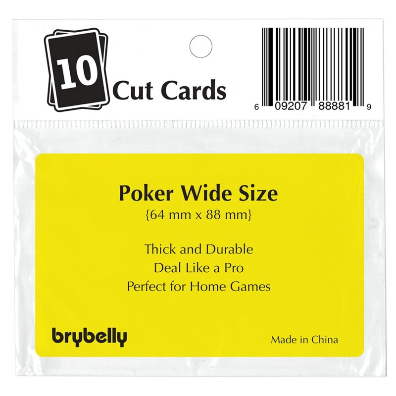 Brybelly Lot of 10 Poker Size Cut Cards (Yellow)