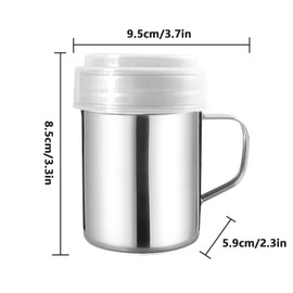 Powder Shaker Stainless Steel Chocolate Powder with Fine Mesh Sieve Sifter Icing Sugar Duster with Handle and Lid with 16 Moulds for Cappuccino Cocoa Creams Coffee Spice