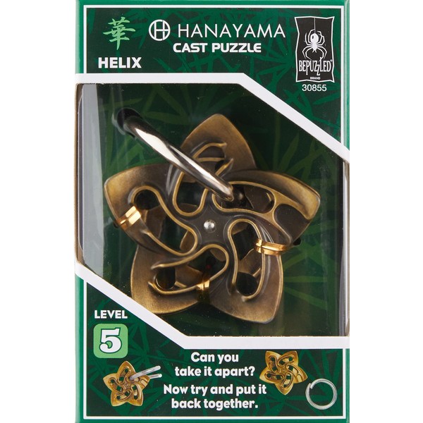 BePuzzled | Helix Hanayama Metal Brainteaser Puzzle Mensa Rated Level 5, for Ages 12 and Up