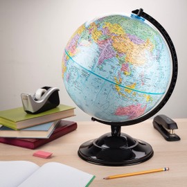 Replogle Globe - Educational Raised Political Relief & Mountains Ranges, Showcases Ocean Currents with 2023 Country Lines - Perfect for a Classroom, Home or Office - 12” Blue Ocean Globe & Black Base