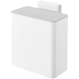 Yamazaki Industry 4701 Magnetic & Sink Door Trash Can, White, Approx. 6.7 x 3.7 x 6.7 inches (17 x 9.5 x 17 cm), Plate, Magnet, Lid Included, Trash Can