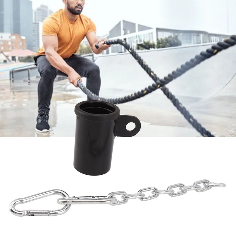 T Bar Row Platform with Chain Carabineer Clips Core Muscles