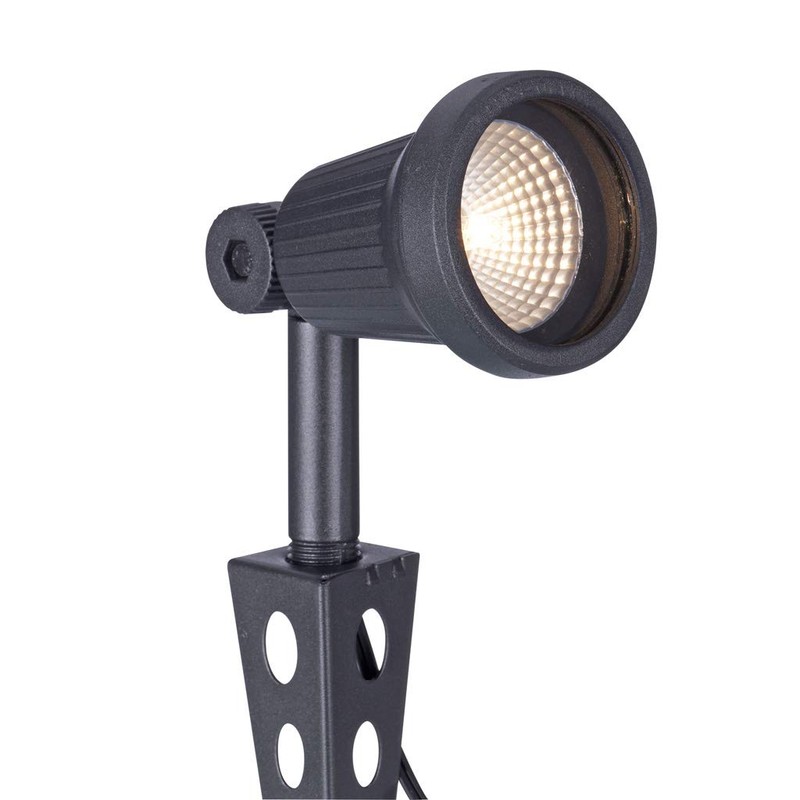 Sterno Home Ribbed Cast Aluminum Halogen Spotlight - Black Finish