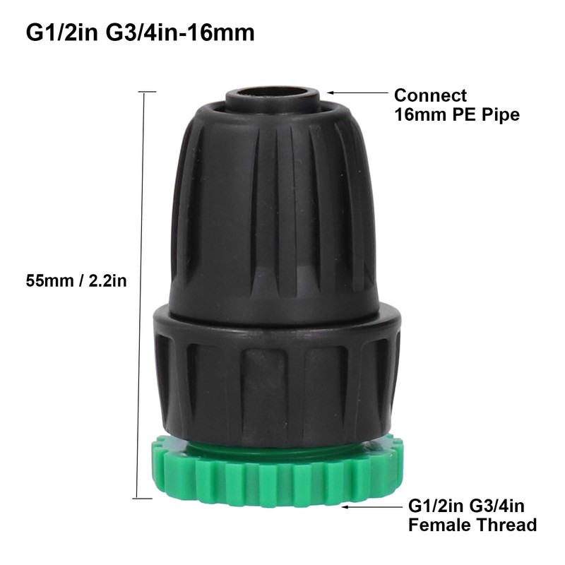 10Pcs Garden Hose Adapter G1/2in G3/4in Faucet Connector Fittings Irrigation