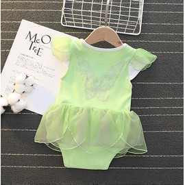 Lito Angels Baby Girls Tinkerbell Fancy Fairy Dress Up Costume Infant Bodysuit Romper with Bow Headband Age 18-24 Months, Green 334