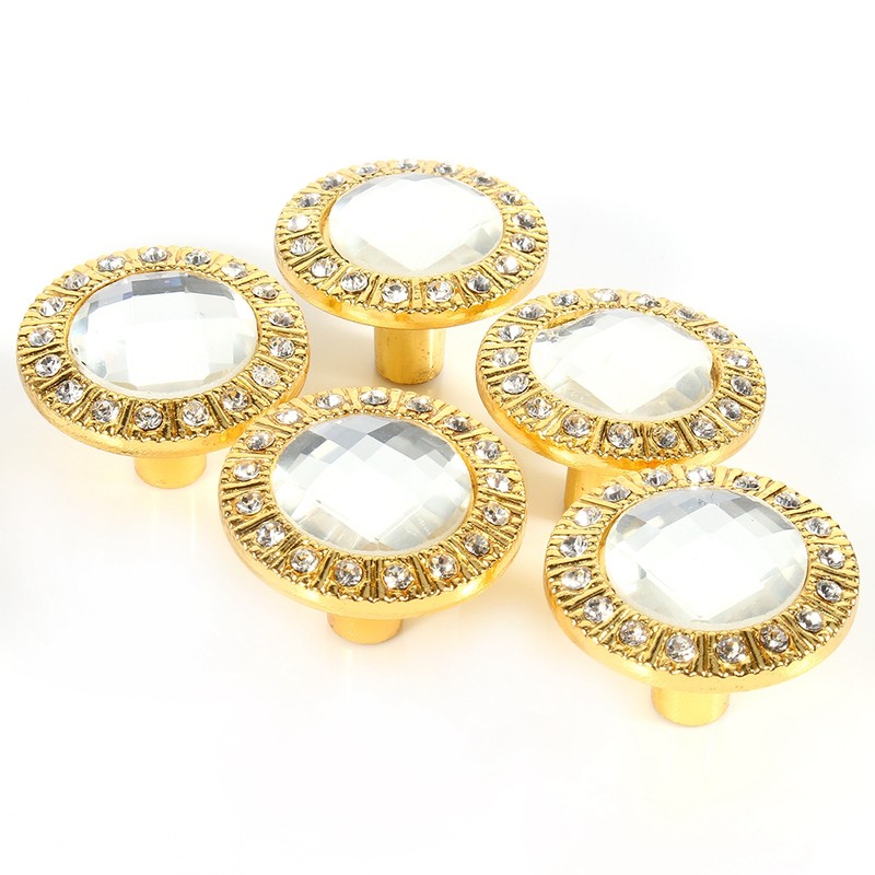 10pcs Clear Diamond Crystal Glass Wardrobe Knob Cupboard Drawer Door