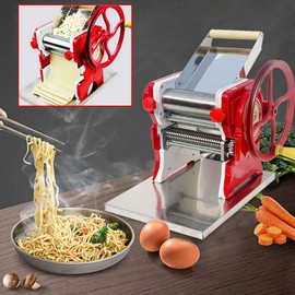 ZHFEISY Manual Pasta Maker Machine - 16cm Commercial Manual Noodle Makers thickness Adjustable Switch 0.3-5mm Noodles Cutter For Dumpling Skin/Wonton Skin/Noodles/Pasta Making In Stainless Steel US