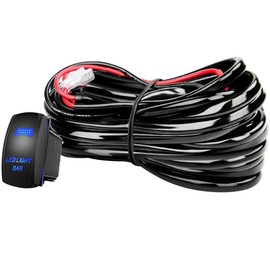 Gebildet LED Light Bar Wiring Harness Kit Heavy Duty 12V/180W 5-Pin Rocker Laser On/Off Waterproof Switch Power Relay Blade Fuse 1 Wire