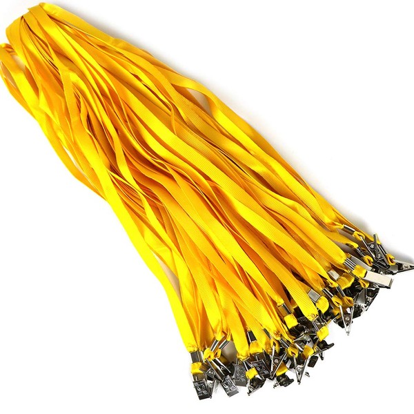 Bird Fiy Yellow Lanyards 100 Pack 34" Premium Lanyard Bulldog
