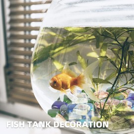 LUEYAO Flat Marbles Glass Beads Square Mixed Color for Vase Fillers Mixed Colour Stone for Succulent Garden Decoration Craft Project Fish Tank Bottom Decoration 1LB