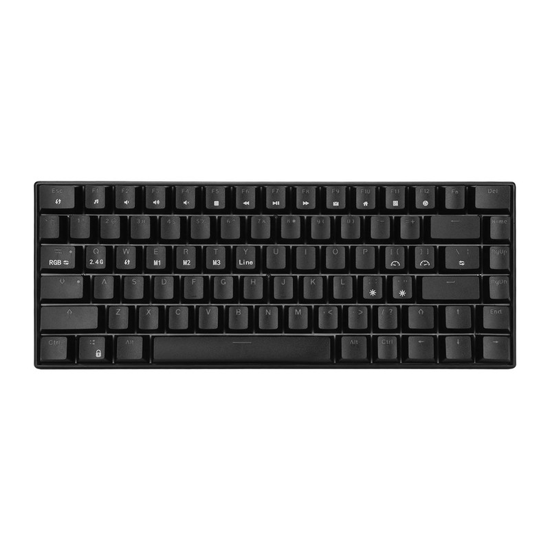 Mechanical Keyboard 82 Key RGB 3 Connection Modes Black Ergonomic