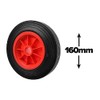 Solid Rubber Trolley Wheel - 160mm Diameter with Red Plastic